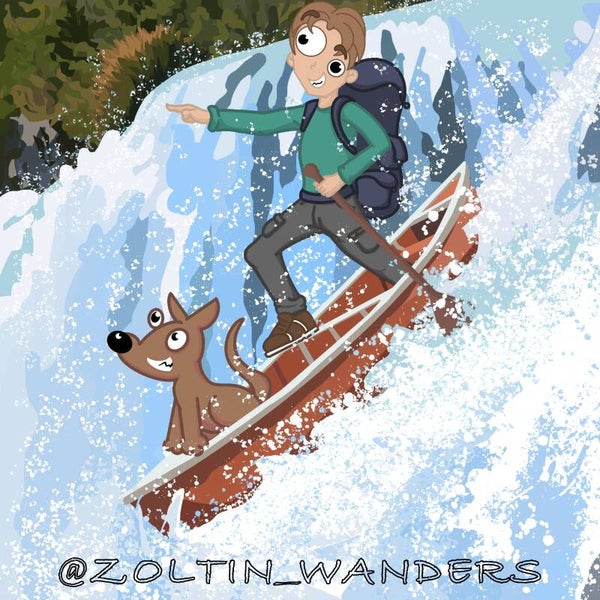 Stickers Canoeing waterfals