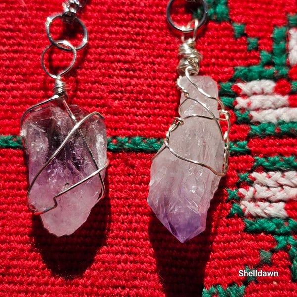 Amethyst Wire Wrapped Pendants