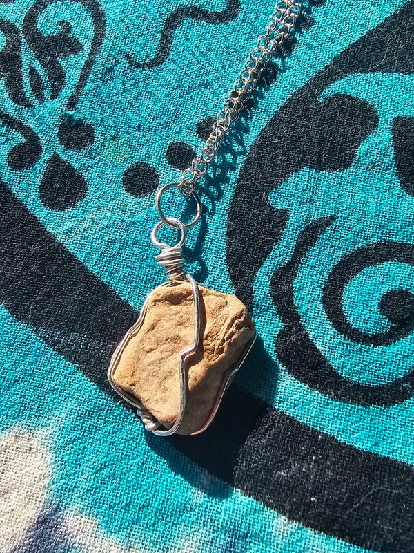 Manitou Springs River Rock, wire wrapped, Handmade