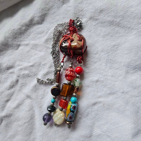 Mookite Crystal Tassle Pendant Handmade