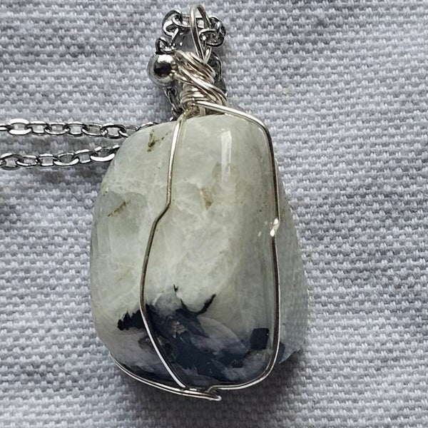 Zebra Marble Wire Wrapped Pendant