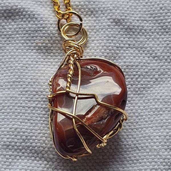 Mookite Jasper Wire Wrapped Handmade Pendant