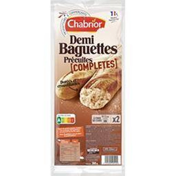Demi baguette Complète précuite Chabrior 2 X 150 Gr