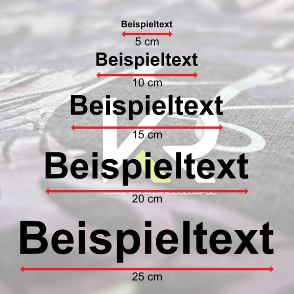 Schriftzug zum Aufbügeln