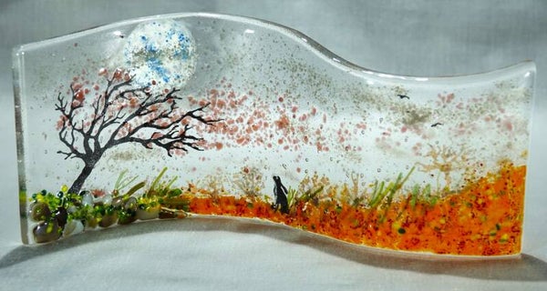 Moon gazing hare on a windy day