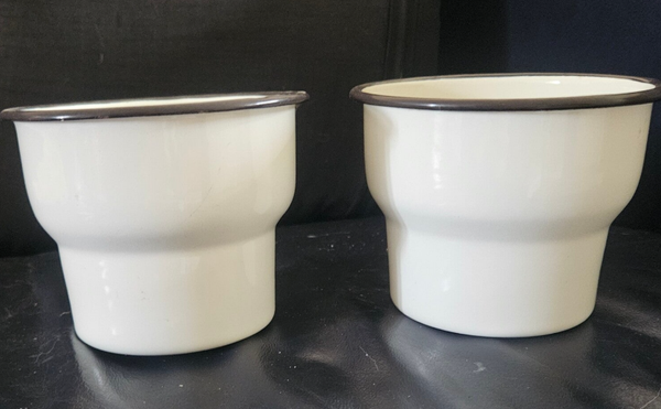 Emaille (Bloem)potjes set van 2