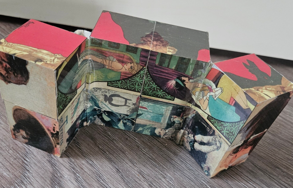 Blokpuzzel met vintage afbeeldingen