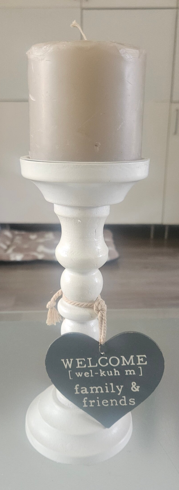 Kandelaar met spreuk