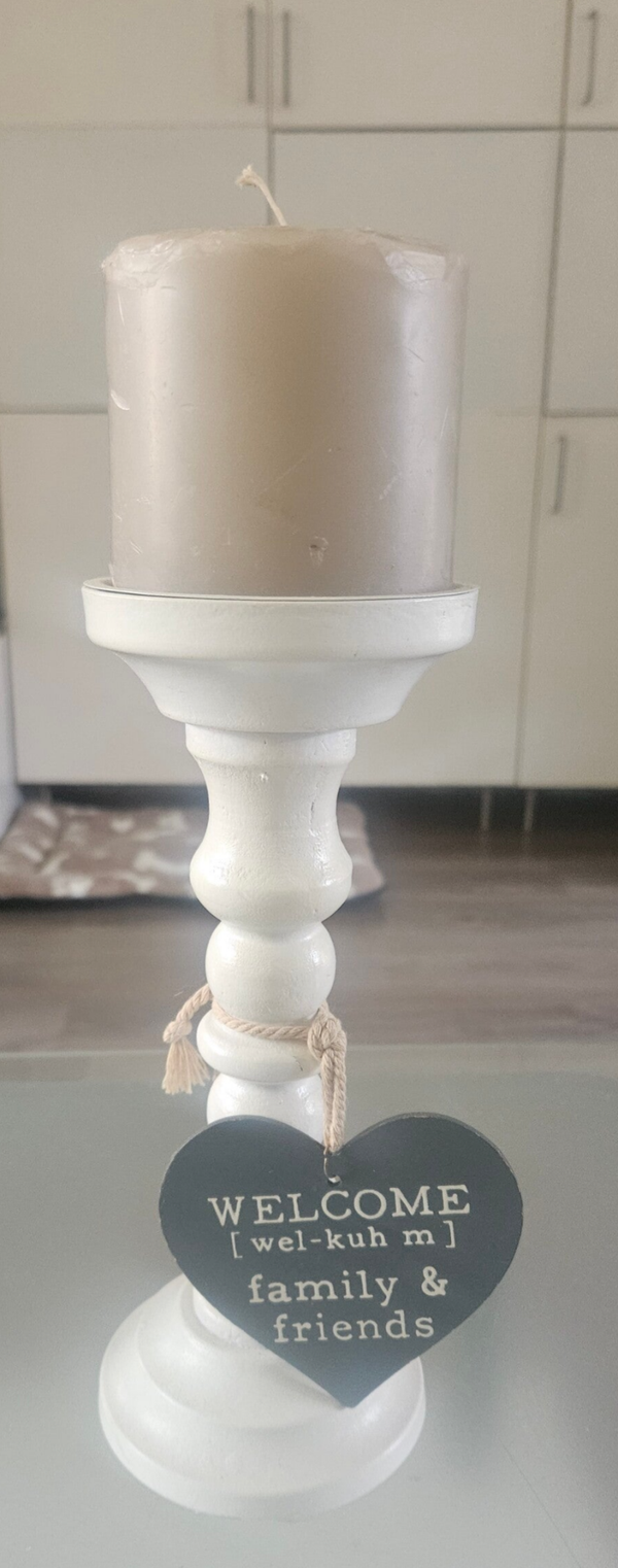 Kandelaar met spreuk
