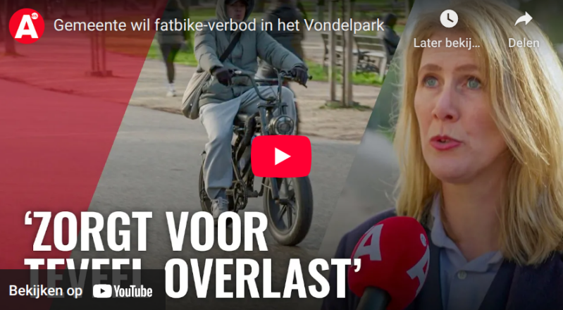 Youtube AT5 Gemeente wil fatbike-verbod in het Vondelpark