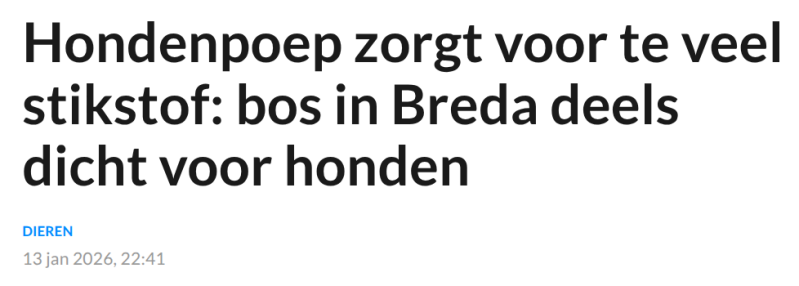 Hart van Nederland: Hondenpoep zorgt voor te veel stikstof