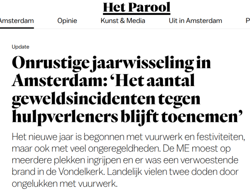 kop Parool jaarwisseling 2025/2026