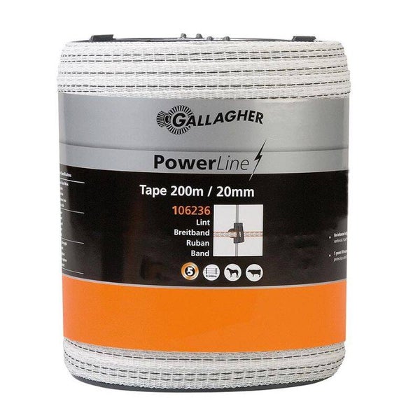 Ruban électrique PowerLine 20 mm (blanc, 200 mètres)