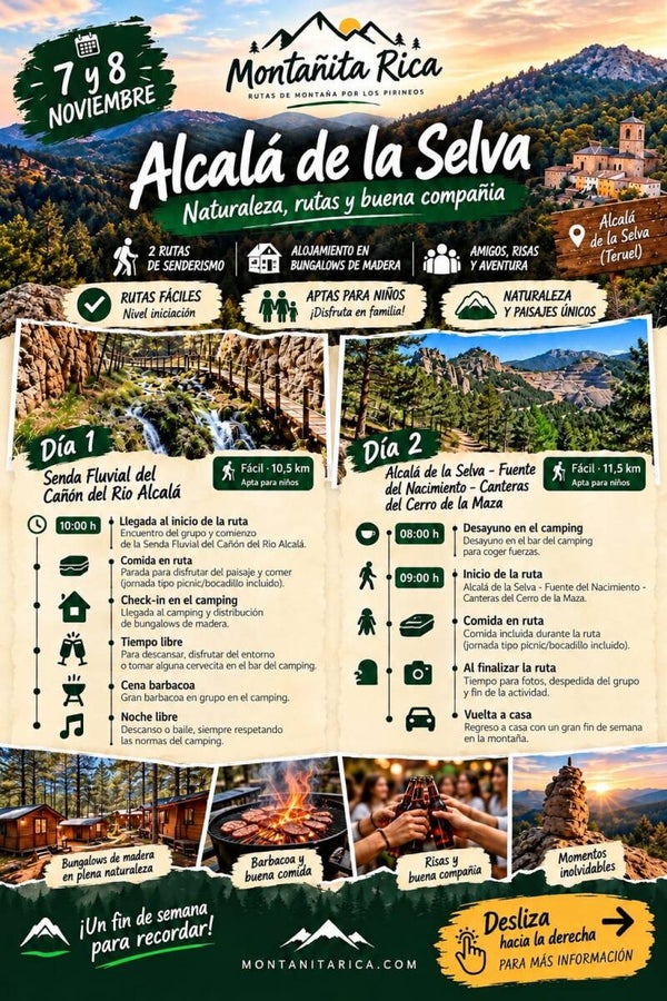 🏔️ ESCAPADA A ALCALÁ DE LA SELVA 7 y 8 de noviembre