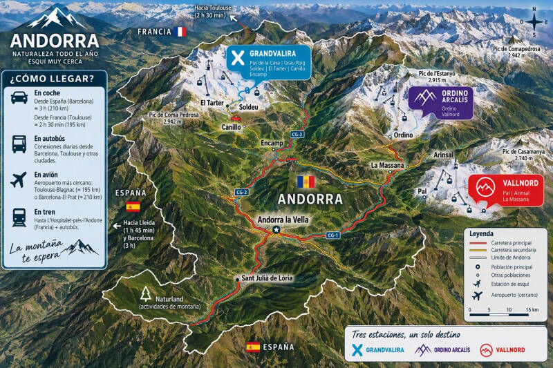 🚗 Cómo llegar a las estaciones de Andorra