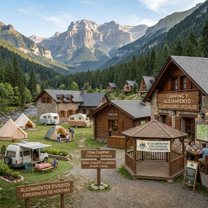 campings y alojamientos de montaña