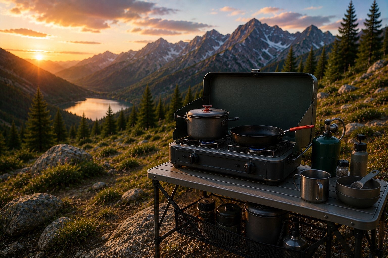 Utensilios de cocina para camping