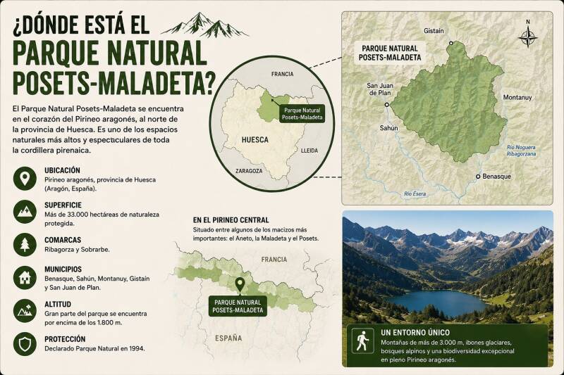 ¿Dónde está el Parque Natural Posets-Maladeta?