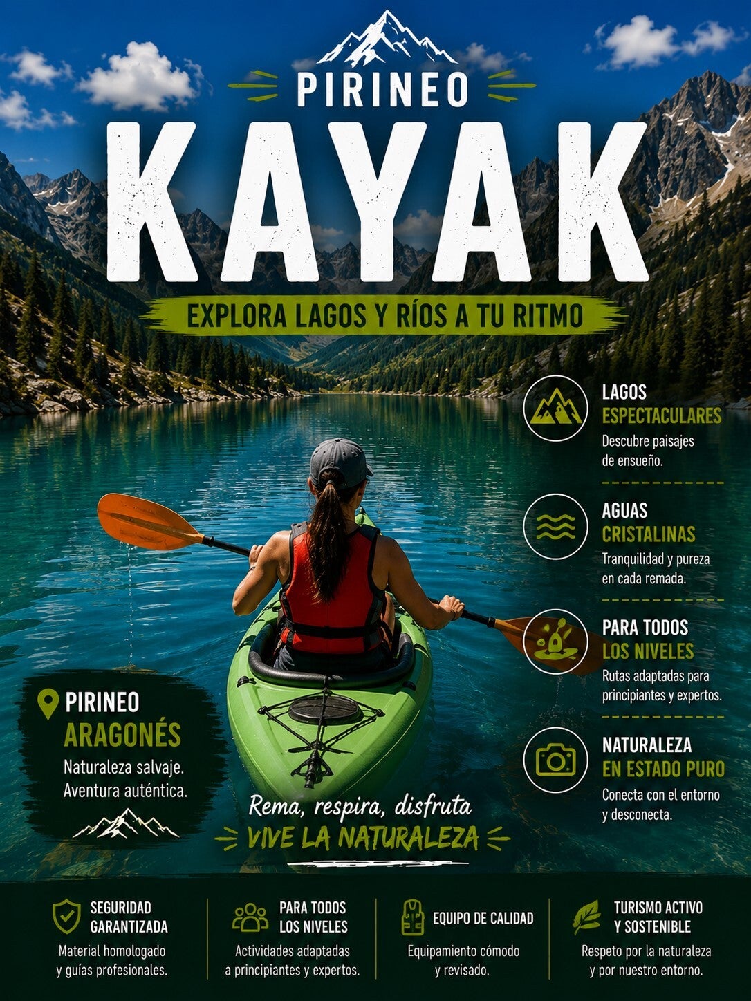 kayak en pirineos - actividades en familia en Pirineos