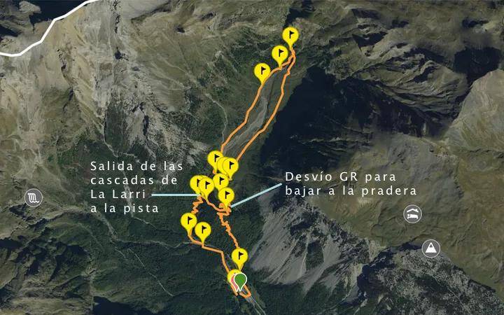 mapa Cascada de la Larri