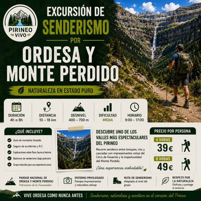 EXCURSION SENDERISMO EN ORDESA Y MONTE PERDIDO