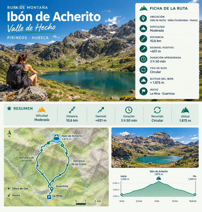 ruta al Ibon de Acherito - mapa ruta