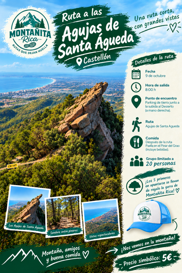 Ruta a la Agujas de Santa Águeda + Paella + Bebida
