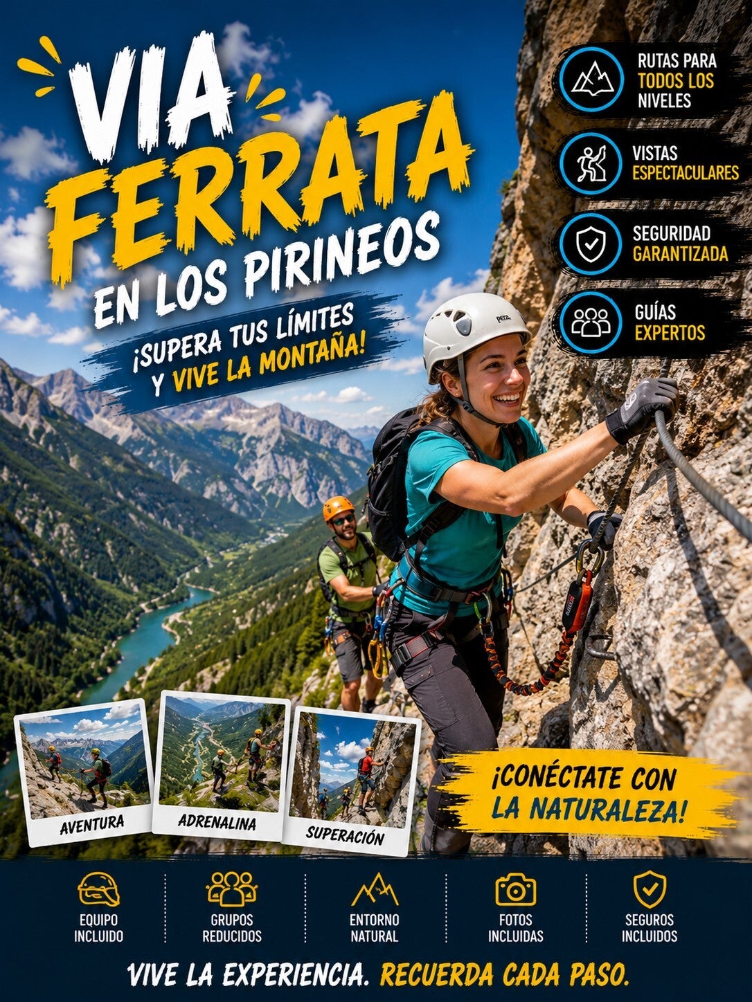 via ferrata en los pirineos - montañita rica