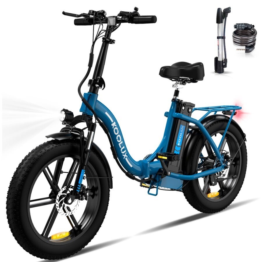 Bicicleta eléctrica plegable KOOLUX BK6S 250W con batería 48V 15.6Ah y llantas de 20 pulgadas.