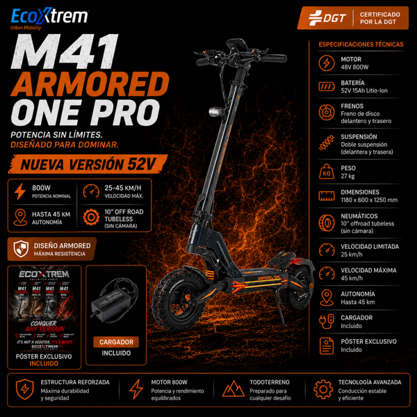 Ecoxtrem M41 Armored One Pro – Edición Black/Orange