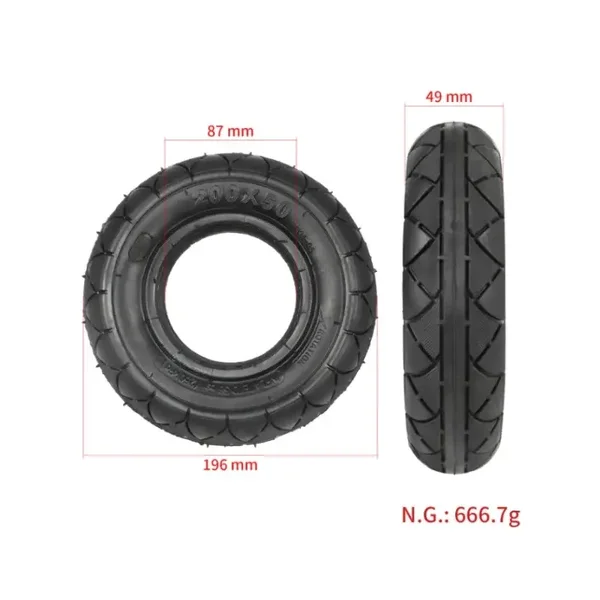 Rueda maciza rellena 200×50
