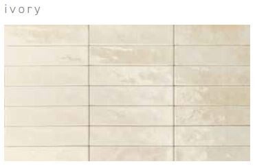 Majolica "Soho-ivory" handvorm tegels 6x25 Glans-ivoor