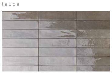 Majolica "Soho-Taupe" handvorm tegels 6x25 Taupe