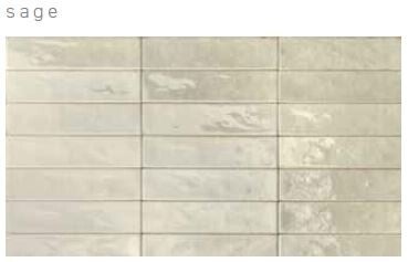 Majolica "Soho-Sage" handvorm tegels 6x25 Glans-groen/grijs