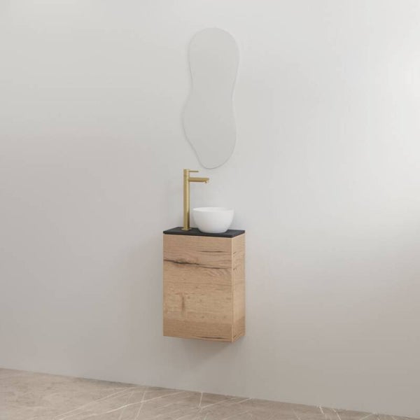 Best-Design toiletmeubelset "Siva" Halifax onderkast + Mat-zwart meubelblad