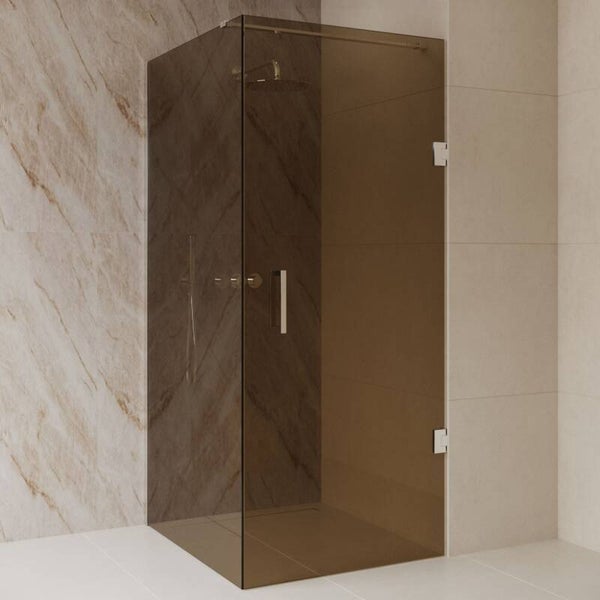 Best-Design 'Dalis-Chroom-Amber' douchecabine NANO 8mm glas 90 x 80 cm