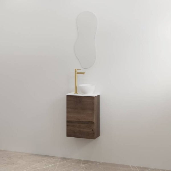 Best-Design toiletmeubelset "Siva" Espresso Brown onderkast + Mat-wit meubelblad