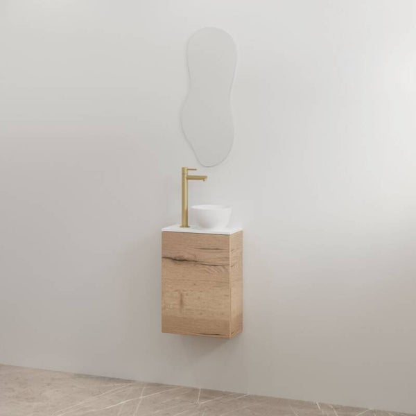 Best-Design toiletmeubelset "Siva" Halifax onderkast + Glans-wit meubelblad