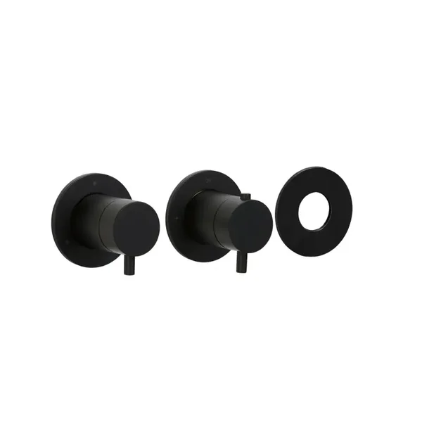 Blue-Label "Brondby" inbouwthermostaat met 3-weg omstelling Mat-zwart