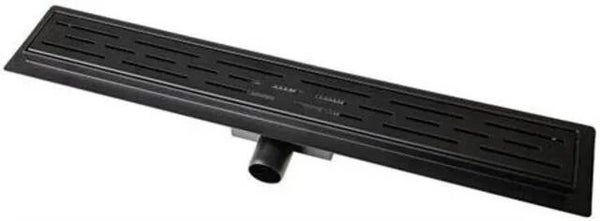 Schiphorst-Sanitair "Blue-Slimline" RVS douchegoot 70cm zwart met flens