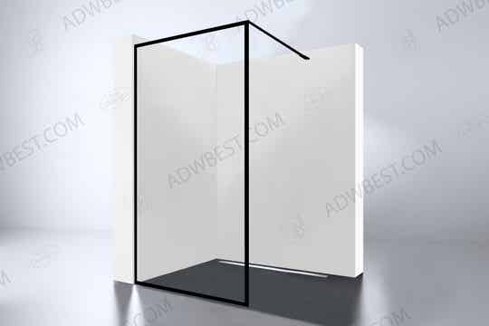 Best-Design "For-You 800" Zwart inloopdouche Walk-In 800x2000x8mm