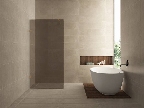 Wiesbaden "Less" inloopdouche 1200 x 2000 x 8 mm nano vintage brons glas/geborsteld brons koper