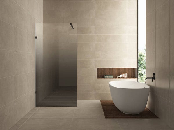 Wiesbaden "Less" inloopdouche 900 x 2000 x 8 mm nano spiegelrook- naar helder glas/mat zwart