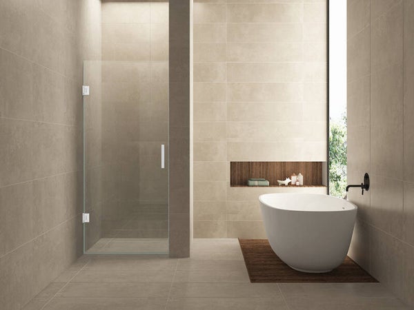 Wiesbaden "Less" nisdeur 1000 x 2000 x 8 mm nano helder glas/mat wit