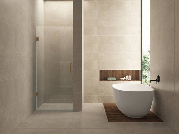 Wiesbaden "Less" nisdeur 900 x 2000 x 8 mm nano helder glas/geborsteld brons koper