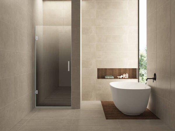 Wiesbaden "Less" nisdeur 700 x 2000 x 8 mm nano spiegelrook- naar helder glas/chroom