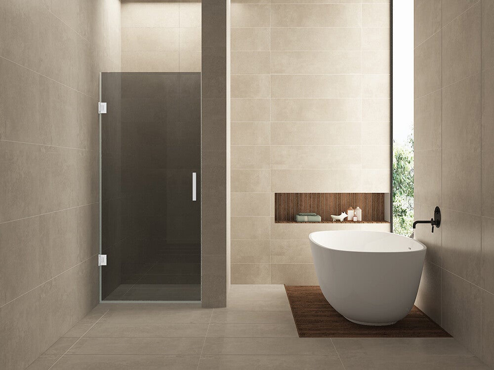 Wiesbaden "Less" nisdeur 700 x 2000 x 8 mm nano rookglas/mat wit