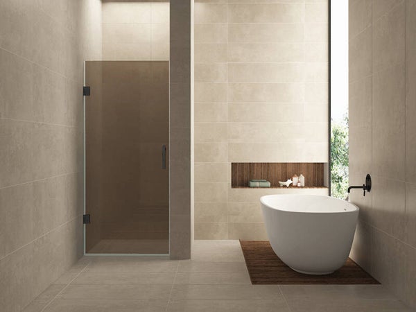 Wiesbaden "Less" nisdeur 700 x 2000 x 8 mm nano vintage brons glas/gunmetal