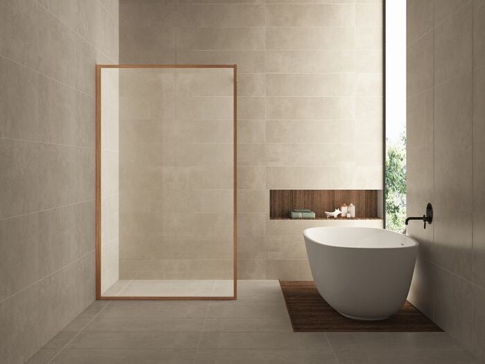 Wiesbaden "Square" inloopdouche 1000x2000 8mm nano helder glas/Geborsteld brons koper