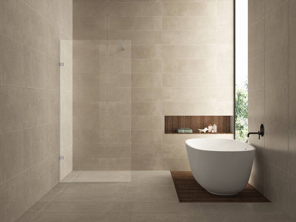 Wiesbaden "Less" inloopdouche 1000 x 2000 x 8 mm nano helder glas/geborsteld staal